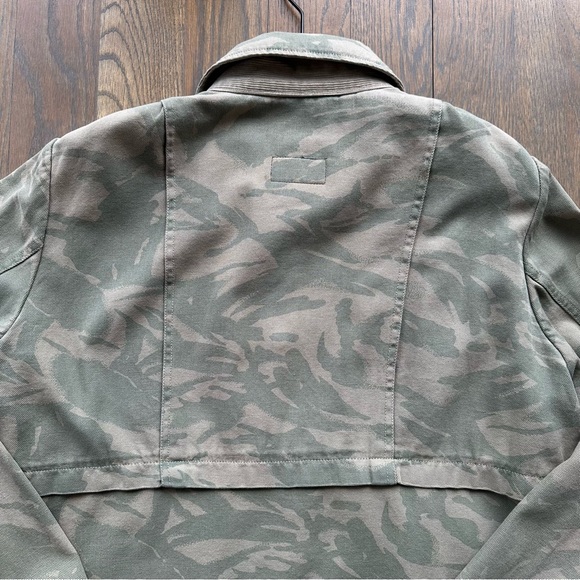 Current/Elliot The Foxhunt Jacket Cotton Canvas Olive/Tan Camo Size 3 / Large - Picture 9 of 10